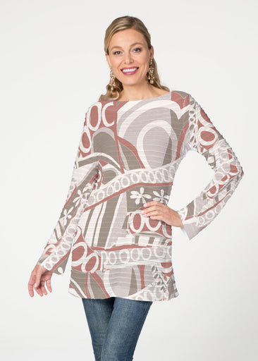 Rusty O"S (8162) ~ Banded Boatneck Tunic