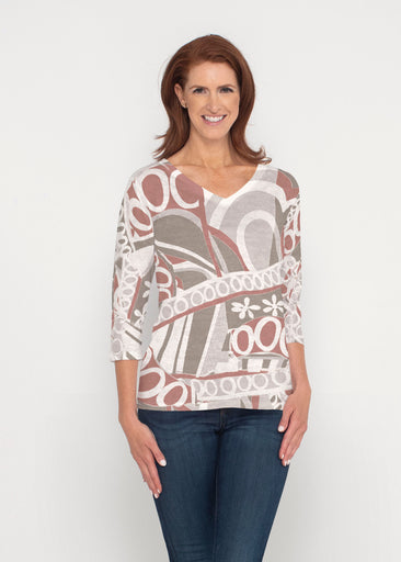 Rusty O"S (8162) ~ Signature 3/4 Sleeve V-Neck Top