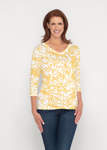 Summer Breeze Golden (8169) ~ Signature 3/4 Sleeve V-Neck Top
