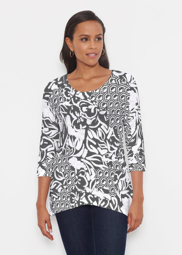 Brookie Black (8177) ~ Katherine Hi-Lo Thermal Tunic