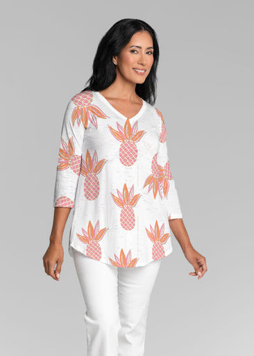 Honolulu (8182) ~ V-neck Flowy Tunic