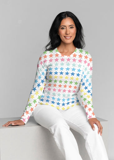 Stars Multi (8183) ~ Thermal Long Sleeve Crew Shirt