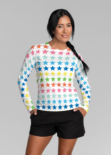 Stars Multi (8183) ~ Long Sleeve Rash Guard