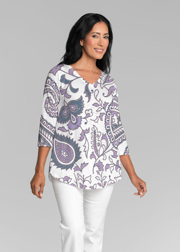 Serena Purple (8188) ~ V-neck Flowy Tunic