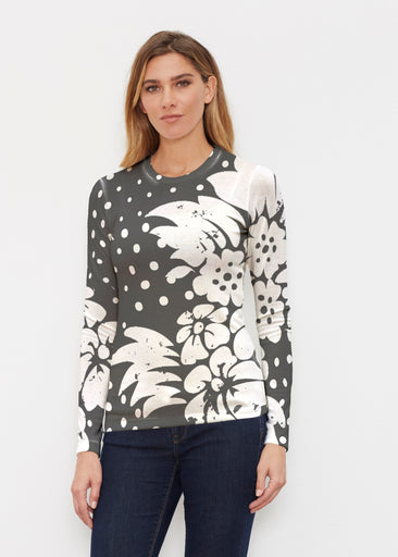 Carlotta Black (8190) ~ Butterknit Long Sleeve Crew Top