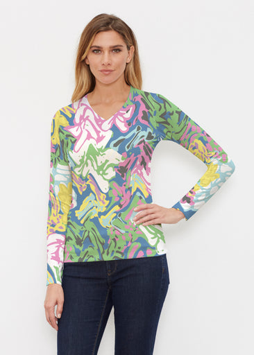 Lizzy (8197) ~ Butterknit Long Sleeve V-Neck Top