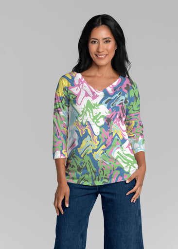 Lizzy (8197) ~ Signature 3/4 Sleeve V-Neck Top