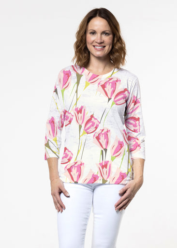 La La (8199) ~ Signature 3/4 Sleeve Crew Neck Top