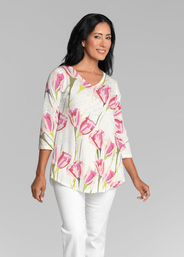 La La (8199) ~ V-neck Flowy Tunic