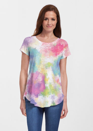 Gretta (8200) ~ Short Sleeve Scoop Neck Flowy Tunic