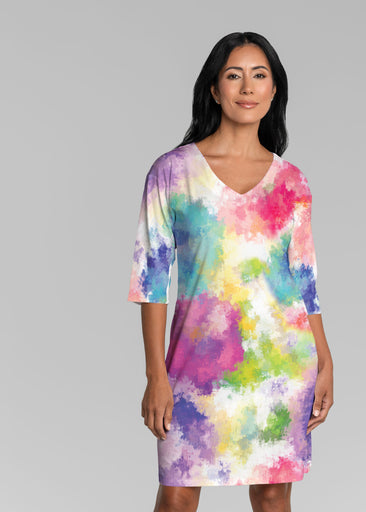 Gretta (8200) ~ Lucy 3/4 Sleeve V-Neck Dress