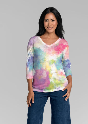 Gretta (8200) ~ Signature 3/4 Sleeve V-Neck Top
