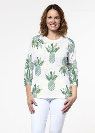 Honolulu Mint (8201) ~ Signature 3/4 Sleeve Crew Neck Top