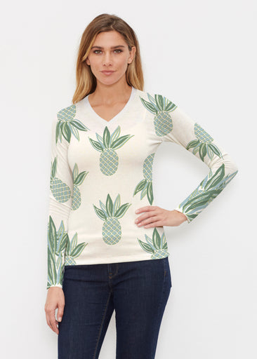 Honolulu Mint (8201) ~ Butterknit Long Sleeve V-Neck Top