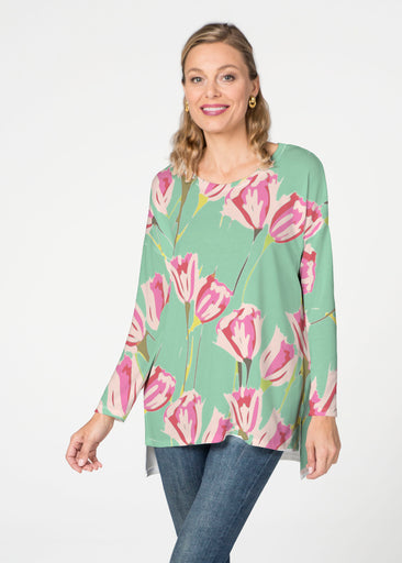 La La Mint (8202) ~ Slouchy Butterknit Top