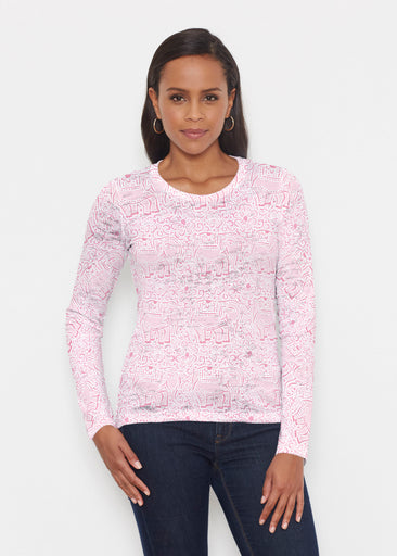 ★Rose Frantz★ Lace Line Puff T-shirt (3色) Daisy Dots Pink (8079) ~ Signature Long Sleeve Crew Shirt