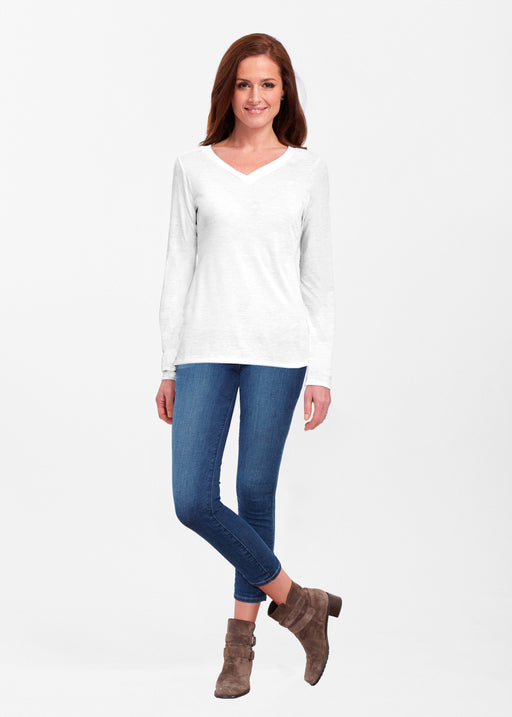  Classic V-neck Long Sleeve Top