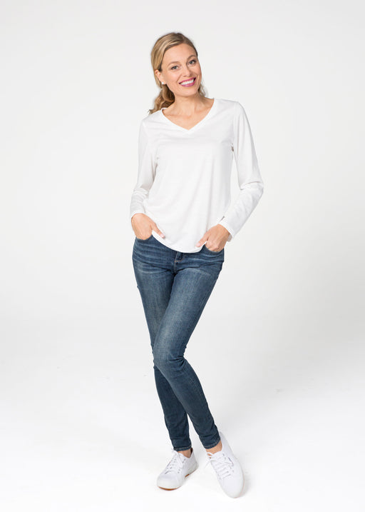  Smooth Terry V-neck Top
