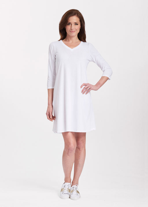  Classic V-neck Swing Dress