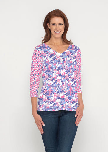 Lillypad Pink (10190) ~ Signature 3/4 Sleeve V-Neck Top