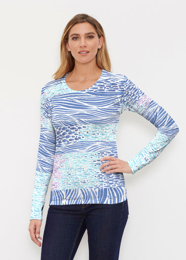 Tidal Stripe (11080) ~ Thermal Long Sleeve Crew Shirt