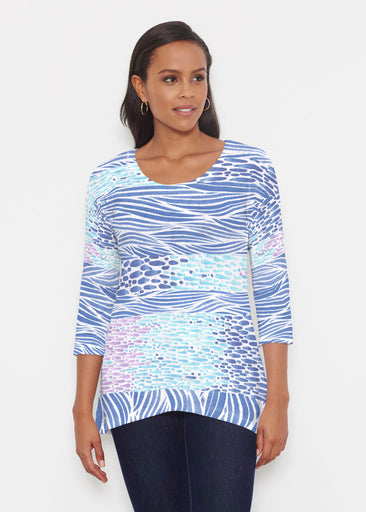 Tidal Stripe (11080) ~ Katherine Hi-Lo Thermal Tunic