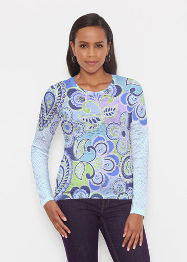 Pop Paisley Blue (13233) ~ Signature Long Sleeve Crew Shirt