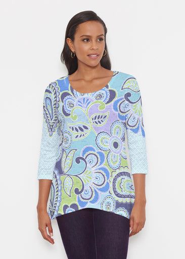 Pop Paisley Blue (13233) ~ Katherine Hi-Lo Tunic