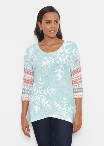 Snowstorm Mint (13251) ~ Katherine Hi-Lo Thermal Tunic