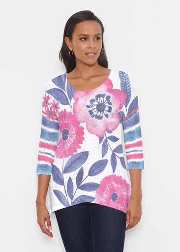 Watercolor Blooms (13355) ~ Katherine Hi-Lo Thermal Tunic