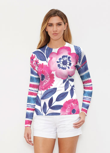 Watercolor Blooms (13355) ~ Long Sleeve Rash Guard