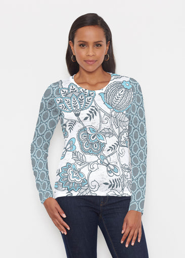 Namaste Floral (13366) ~ Signature Long Sleeve Crew Shirt