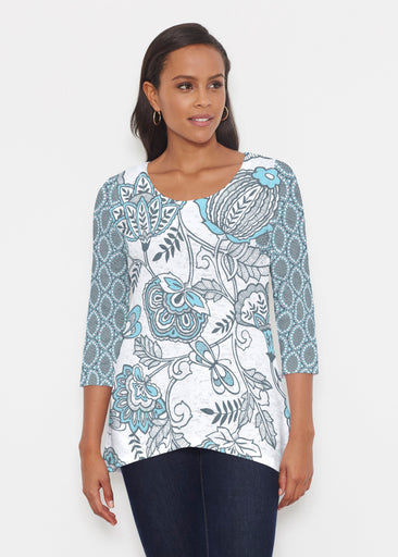 Namaste Floral (13366) ~ Katherine Hi-Lo Thermal Tunic