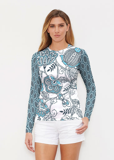 Namaste Floral (13366) ~ Long Sleeve Rash Guard