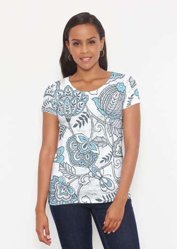 Namaste Floral (13366) ~ Signature Short Sleeve Scoop Shirt