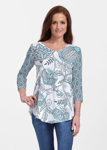 Namaste Floral (13366) ~ Signature V-neck Flowy Tunic