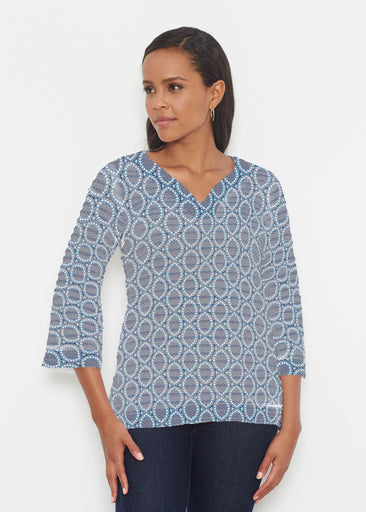 Namaste Lace (13370) ~ Banded 3/4 Bell-Sleeve V-Neck Tunic