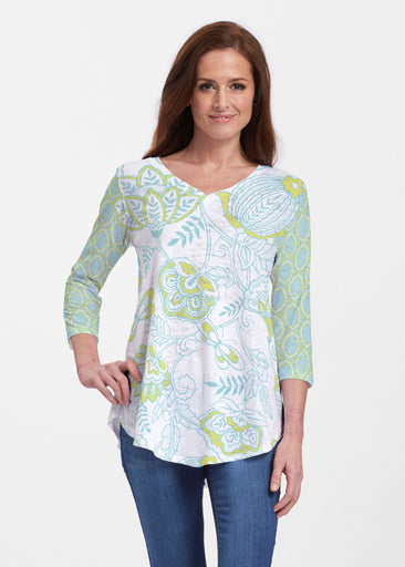 Namaste Lime (13374) ~ Signature V-neck Flowy Tunic