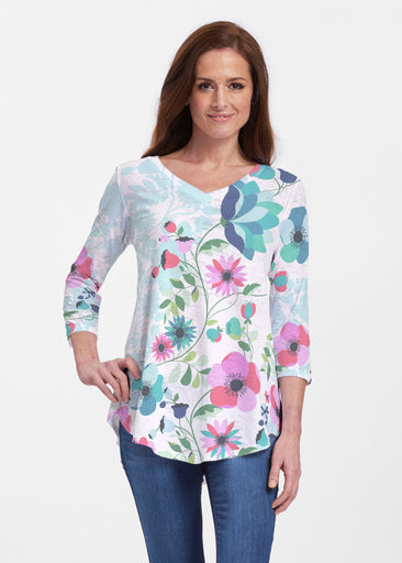 Floral Vines (13420) ~ Signature V-neck Flowy Tunic