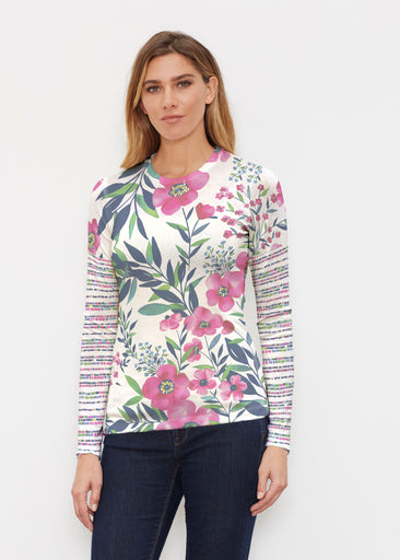 Summer Floral (13423) ~ Butterknit Long Sleeve Crew Top