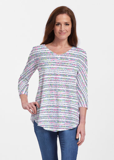 Rainbow Dots (13429) ~ Signature V-neck Flowy Tunic