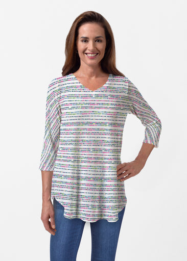 Rainbow Dots (13429) ~ Butterknit V-neck Flowy Tunic
