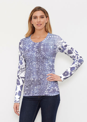 Medallion Flower (13453) ~ Thermal Long Sleeve Crew Shirt