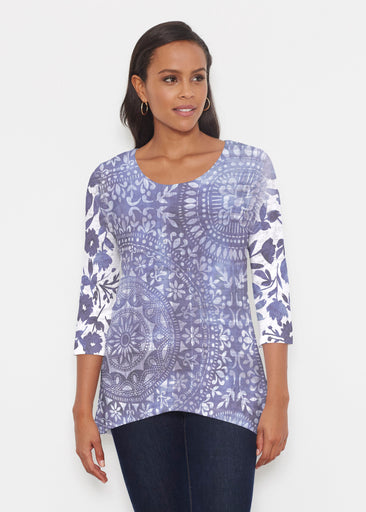 Medallion Flower (13453) ~ Katherine Hi-Lo Thermal Tunic