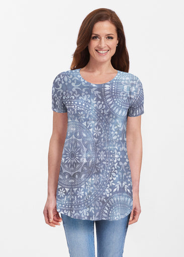 Medallion Flower (13453) ~ Butterknit Short Sleeve Tunic