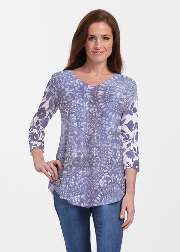 Medallion Flower (13453) ~ Signature V-neck Flowy Tunic