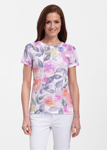 Hay Day Spring (13455) ~ Sheer Short Sleeve Crew Shirt