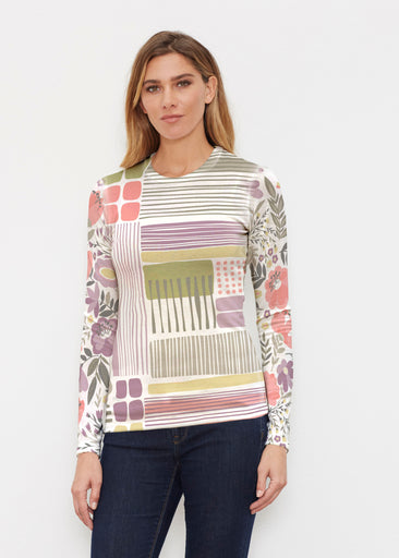 Transcendent Floral (13483) ~ Butterknit Long Sleeve Crew Top