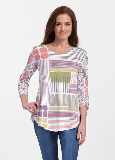 Transcendent Floral (13483) ~ Signature V-neck Flowy Tunic