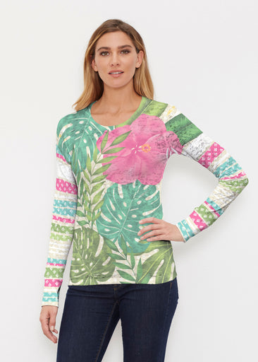 Wild Begonia (13489) ~ Thermal Long Sleeve Crew Shirt